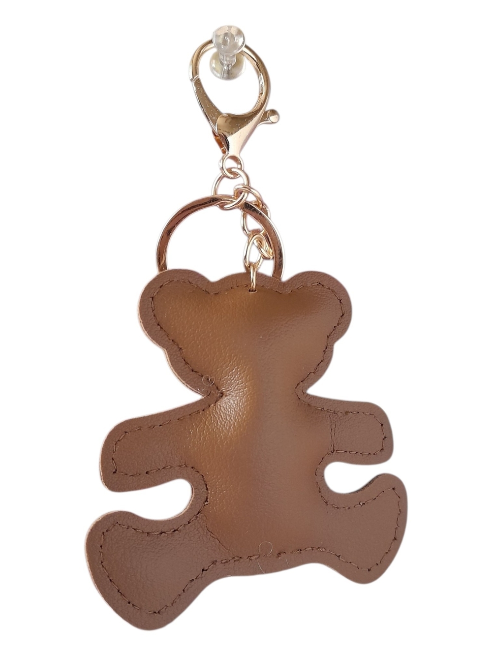 Faux Leather Teddy Bear Bag Charm